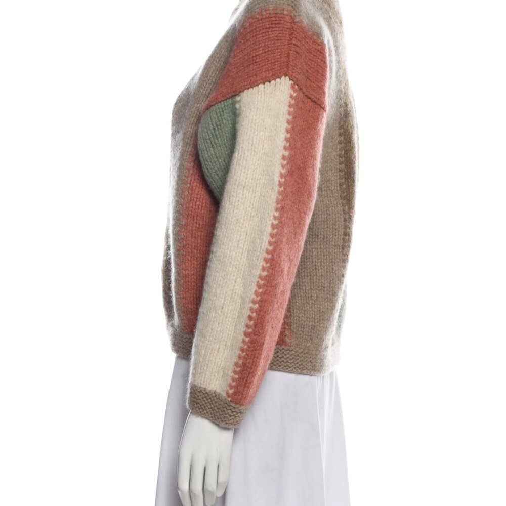 Vintage Perry Ellis Shetland Wool Striped Mock Neck Sweater - Picture 13 of 13